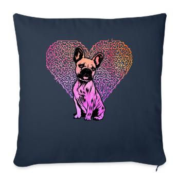 French Bulldog - Sofa pillowcase 17,3'' x 17,3'' (45 x 45 cm) - navy - Front