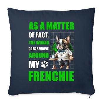 French Bulldog Funny Language - Sofa pillowcase 17,3'' x 17,3'' (45 x 45 cm) - navy - Front
