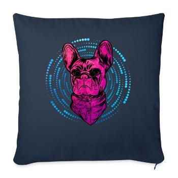 French Bulldog - Sofa pillowcase 17,3'' x 17,3'' (45 x 45 cm) - navy - Front