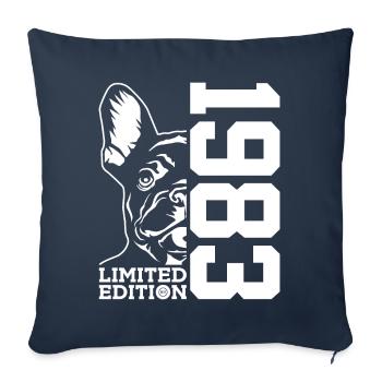 43RD BIRTHDAY FRENCH BULLDOG 1983 - Sofa pillowcase 17,3'' x 17,3'' (45 x 45 cm) - navy - Front