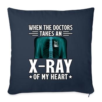 When the doctors take an x ray of my heart - Sofa pillowcase 17,3'' x 17,3'' (45 x 45 cm) - navy - Front