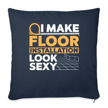 Flooring installer, tile warehouse - Sofa pillowcase 17,3'' x 17,3'' (45 x 45 cm) - navy - Front