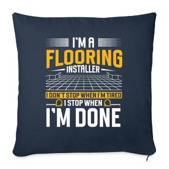 Flooring installer, tile warehouse - Sofa pillowcase 17,3'' x 17,3'' (45 x 45 cm) - navy - Front