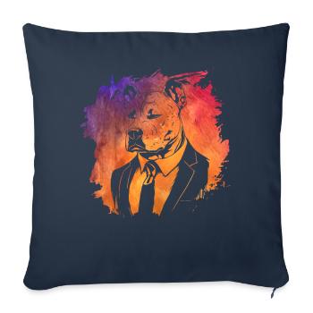 Pitbull - Housse de coussin décorative 45 x 45 cm - bleu marine - Devant