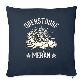 Traversée des Alpes Sentier de randonnée longue distance Oberstdorf Merano E5 - Housse de coussin décorative 45 x 45 cm - bleu marine - Devant