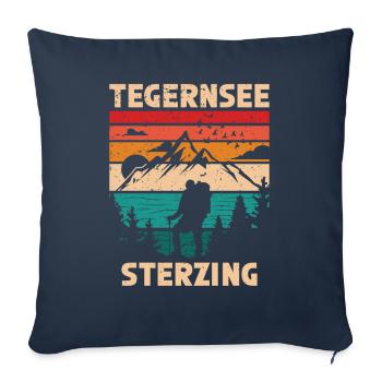 Traversée des Alpes Tegernsee Sterzing - Housse de coussin décorative 45 x 45 cm - bleu marine - Devant