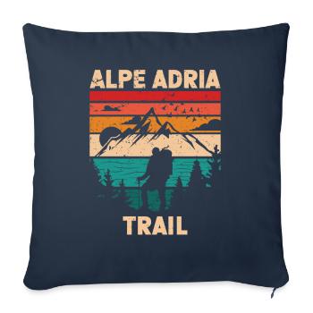 Traversée des Alpes Alpe Adria Trail Ferwanderweg - Housse de coussin décorative 45 x 45 cm - bleu marine - Devant