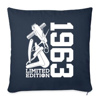 COIFFEUR 1963 STYLISTE 63E ANNIVERSAIRE COIFFEUR - Housse de coussin décorative 45 x 45 cm - bleu marine - Devant