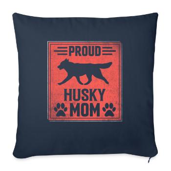 Proud Husky Mom - Sofa pillowcase 17,3'' x 17,3'' (45 x 45 cm) - navy - Front