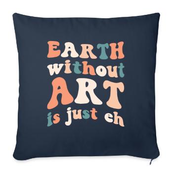Professeur d’art Drôle de dicteur Cours d’art Cours d’art - Housse de coussin décorative 45 x 45 cm - bleu marine - Devant