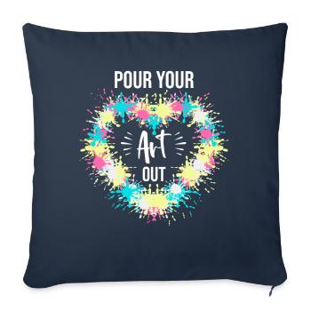 Professeur d’art Drôle de dicteur Cours d’art Cours d’art - Housse de coussin décorative 45 x 45 cm - bleu marine - Devant
