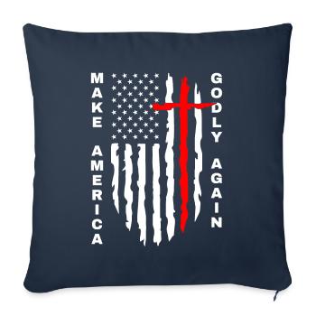 Make America Godly Again Love God's Faith - Sofa pillowcase 17,3'' x 17,3'' (45 x 45 cm) - navy - Front