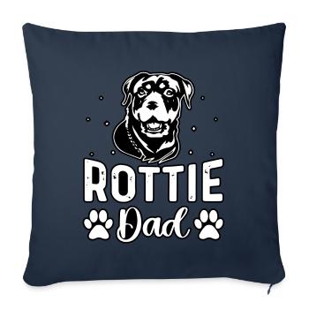 Papa Rottie - Housse de coussin décorative 45 x 45 cm - bleu marine - Devant