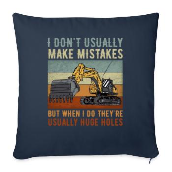 Retro Excavator Slogan Excavator Driver Construction Site - Sofa pillowcase 17,3'' x 17,3'' (45 x 45 cm) - navy - Front