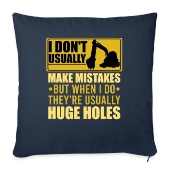 Retro Excavator Slogan Excavator Driver Construction Site - Sofa pillowcase 17,3'' x 17,3'' (45 x 45 cm) - navy - Front