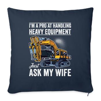 Retro Excavator Slogan Excavator Driver Construction Site - Sofa pillowcase 17,3'' x 17,3'' (45 x 45 cm) - navy - Front