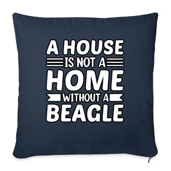 Une maison n’est pas une maison sans Beagle - Housse de coussin décorative 45 x 45 cm - bleu marine - Devant