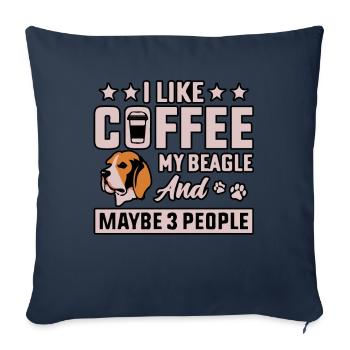I like coffee my beagle and maybe 3 people - Sofa pillowcase 17,3'' x 17,3'' (45 x 45 cm) - navy - Front