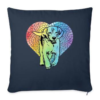 Beagle Dog Rétro - Housse de coussin décorative 45 x 45 cm - bleu marine - Devant