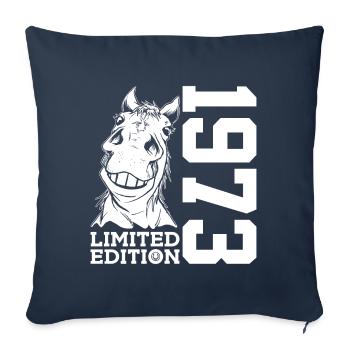 ÉDITION LIMITÉE DE 1973 ÉQUITATION DU 53E ANNIVERSAIRE DU CHEVAL - Housse de coussin décorative 45 x 45 cm - bleu marine - Devant