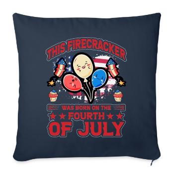 This Firecracker was born on the fourth of July - Sofa pillowcase 17,3'' x 17,3'' (45 x 45 cm) - navy - Front