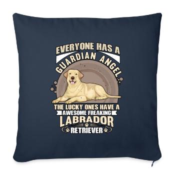 Labrador drôle de dicton - Housse de coussin décorative 45 x 45 cm - bleu marine - Devant