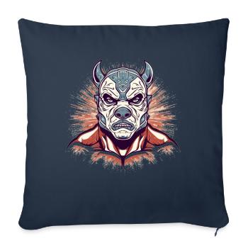 Lucha Libre Masque de Lutte Mexicaine Luchador - Housse de coussin décorative 45 x 45 cm - bleu marine - Devant