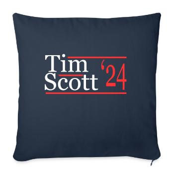 Tim Scott 2024 - Housse de coussin décorative 45 x 45 cm - bleu marine - Devant
