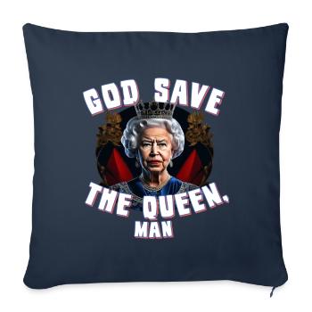 God Save the Queen Man - Housse de coussin décorative 45 x 45 cm - bleu marine - Devant
