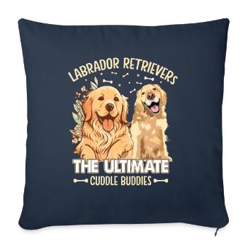 Labrador Retrievers the ultimate cuddle buddies - Sofa pillowcase 17,3'' x 17,3'' (45 x 45 cm) - navy - Front
