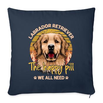 Labrador Retriever the happy pill we all need - Sofa pillowcase 17,3'' x 17,3'' (45 x 45 cm) - navy - Front