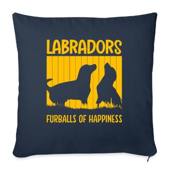 Boules de fourrure de labradors og Bonheur - Housse de coussin décorative 45 x 45 cm - bleu marine - Devant