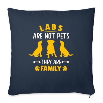 Les laboratoires ne sont pas des animaux de compagnie, ils sont une famille - Housse de coussin décorative 45 x 45 cm - bleu marine - Devant