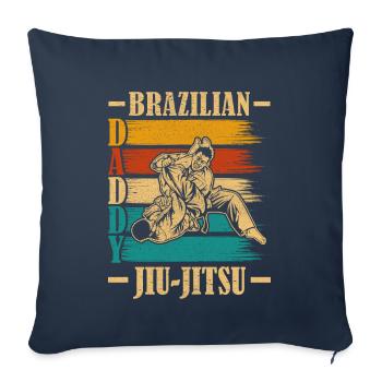 Papa Jiu-Jitsu Brésilien - Housse de coussin décorative 45 x 45 cm - bleu marine - Devant
