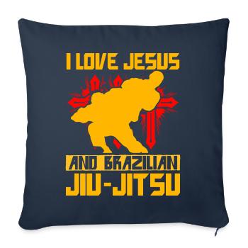 I love Jesus and Brazilian Jiu-Jitsu - Sofa pillowcase 17,3'' x 17,3'' (45 x 45 cm) - navy - Front