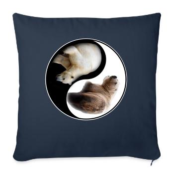 Ours Yin Yang - Housse de coussin décorative 45 x 45 cm - bleu marine - Devant