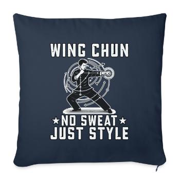 Wing Chun no sweat just style - Sofa pillowcase 17,3'' x 17,3'' (45 x 45 cm) - navy - Front