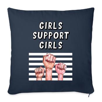 Girls support Girls - Sofa pillowcase 17,3'' x 17,3'' (45 x 45 cm) - navy - Front