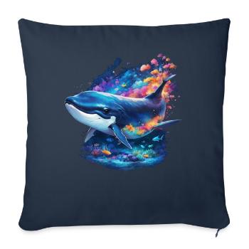 Blue Whale - Sofa pillowcase 17,3'' x 17,3'' (45 x 45 cm) - navy - Front