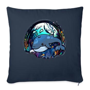 Blue Whale - Sofa pillowcase 17,3'' x 17,3'' (45 x 45 cm) - navy - Front
