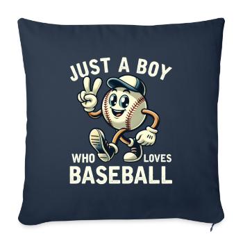 Just A Boy Who Loves Baseball Boys Men - Sofakissenbezug 45 x 45 cm - Navy - Vorne