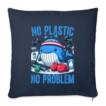 No Plastic No Problem - Sofa pillowcase 17,3'' x 17,3'' (45 x 45 cm) - navy - Front