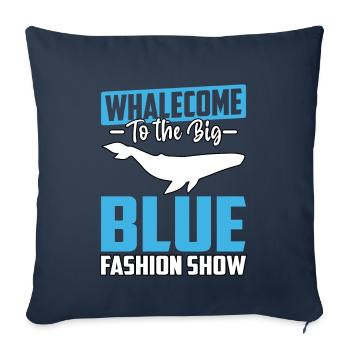 Whalecome to the big blue fashion show - Sofa pillowcase 17,3'' x 17,3'' (45 x 45 cm) - navy - Front