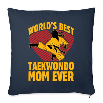 La meilleure maman taekwondo du monde - Housse de coussin décorative 45 x 45 cm - bleu marine - Devant