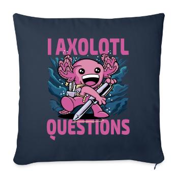 I axolotl questions - Sofa pillowcase 17,3'' x 17,3'' (45 x 45 cm) - navy - Front