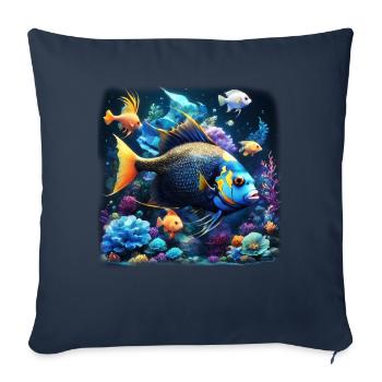 Angelfish - Sofa pillowcase 17,3'' x 17,3'' (45 x 45 cm) - navy - Front