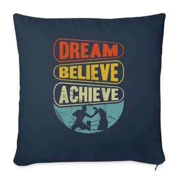 Dream Believe Achieve Boxing - Sofa pillowcase 17,3'' x 17,3'' (45 x 45 cm) - navy - Front