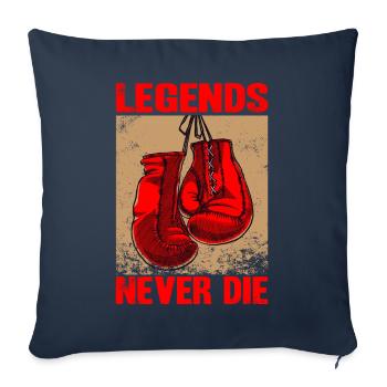 Legends never die Boxing - Sofa pillowcase 17,3'' x 17,3'' (45 x 45 cm) - navy - Front