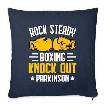 Rock Steady Boxing Knock Out Parkinson - Housse de coussin décorative 45 x 45 cm - bleu marine - Devant