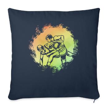 Lutte - Housse de coussin décorative 45 x 45 cm - bleu marine - Devant